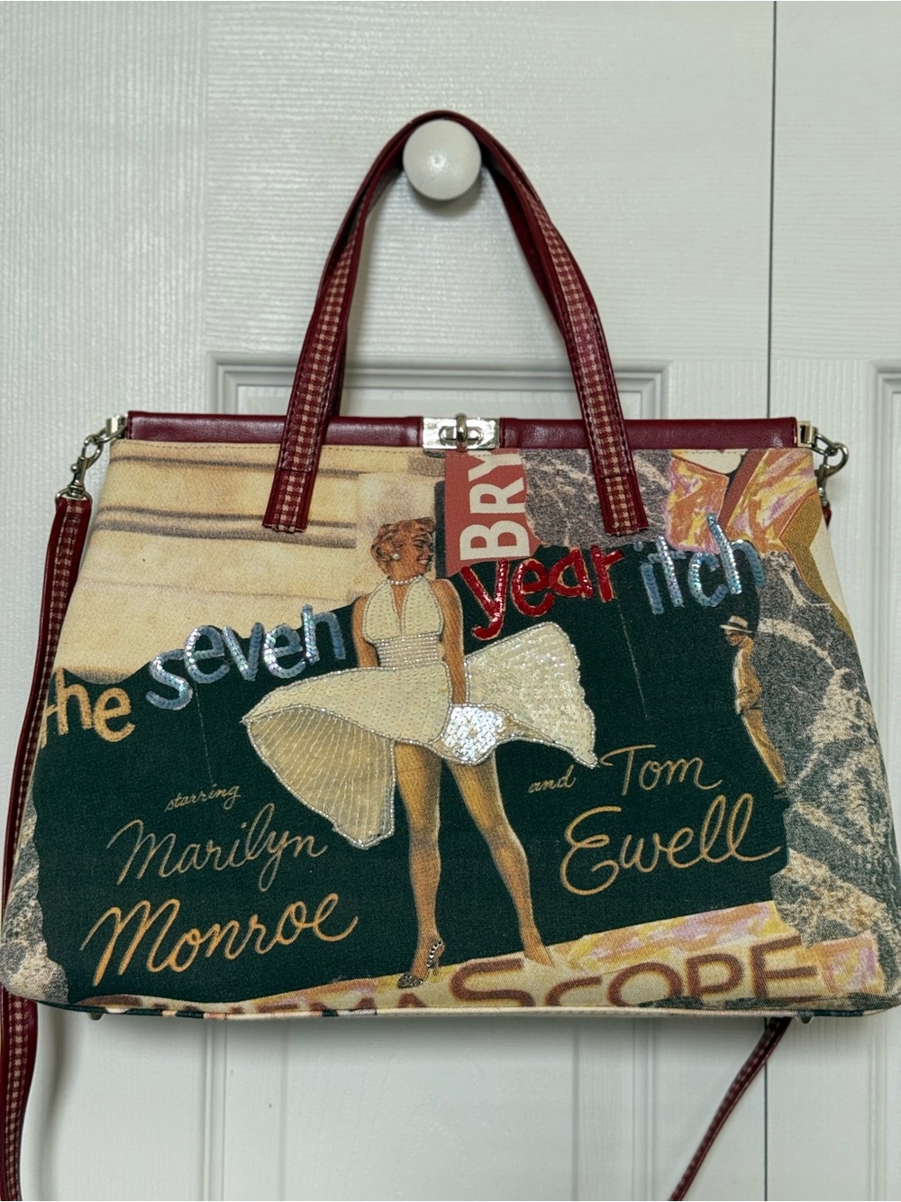 Y2K Vintage Isabella Fiore "The Seven Year Itch" Marilyn Monroe canvas tote bag - Picture 4 of 10